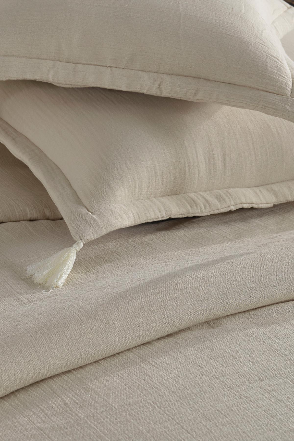 Alba Musselin-Doppelbettwäsche-Set Beige