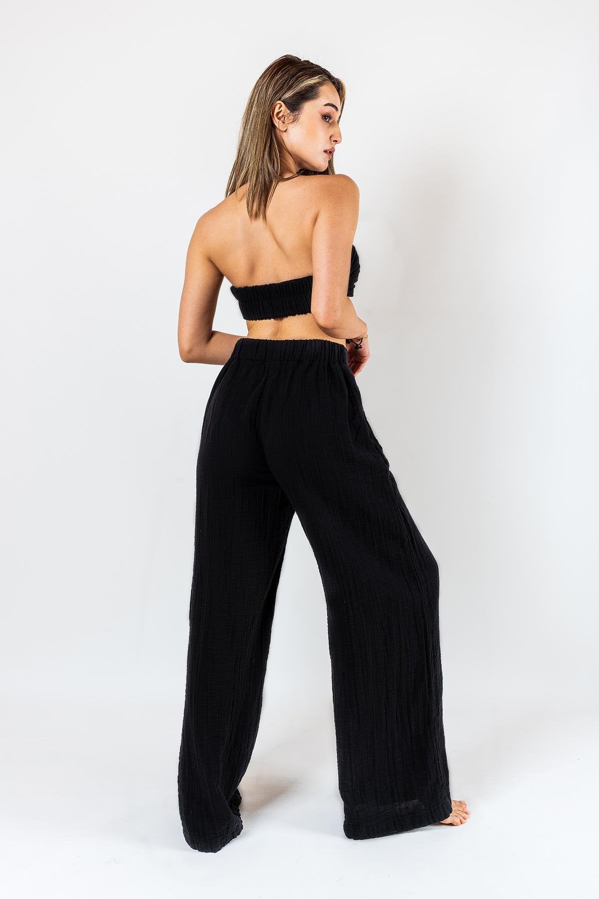 Kyra Musselin Damenhose Schwarz